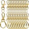60-Piece Gold Keychain Making Set – Includes swivel snap hooks, key rings, keychain clips, and lobster claw clasps for keychains, jewelry, and crafts.
